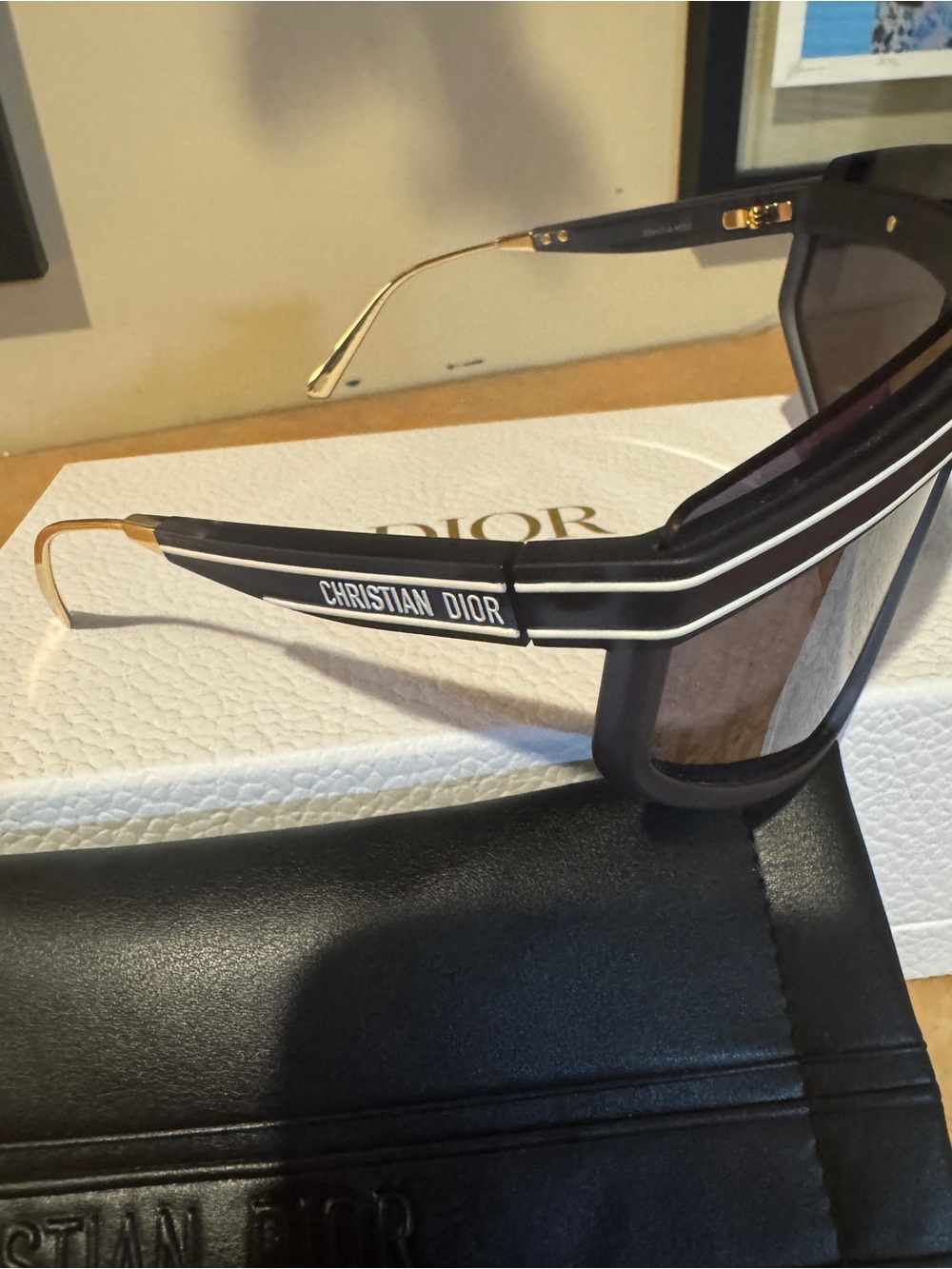 NIB Dior DiorClub M2U Blue/White Monogram Shield Mask Sunglasses - Picture 3 of 8